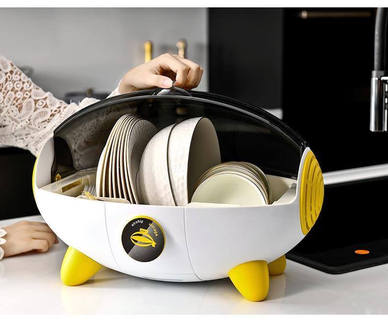 Household Creative Spaceship Dish Dryer and Organizer