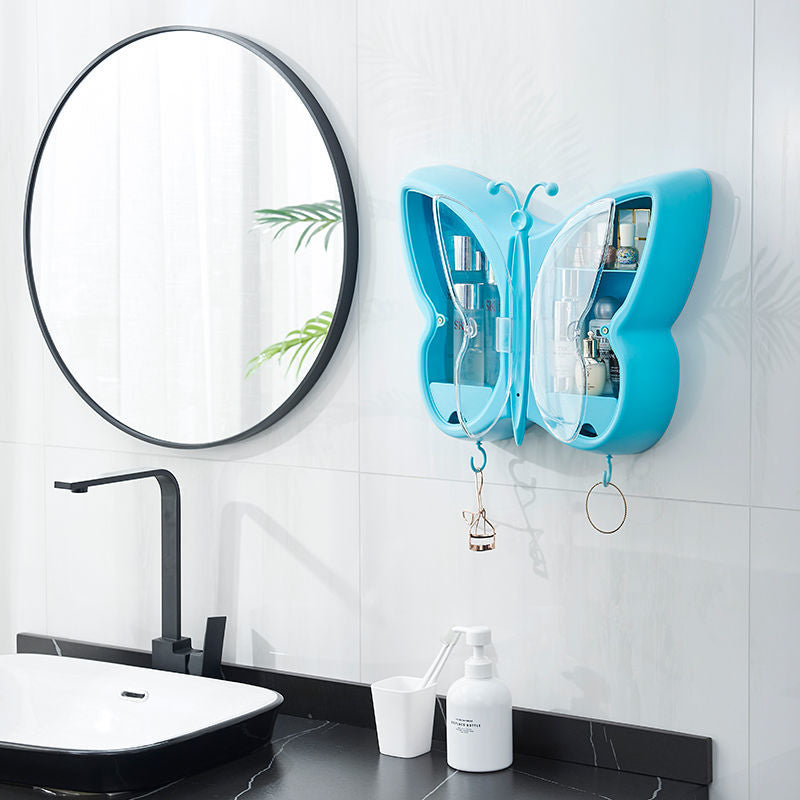 Wall-Mounted Butterfly Bathroom Makeup Organizer