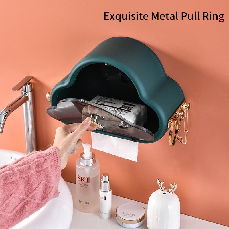 Punch-Free Wall Mounted Waterproof Toilet Paper Holder