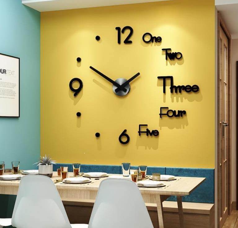 3D Large DIY Modern Number Wall Clock - UTILITY5STORE