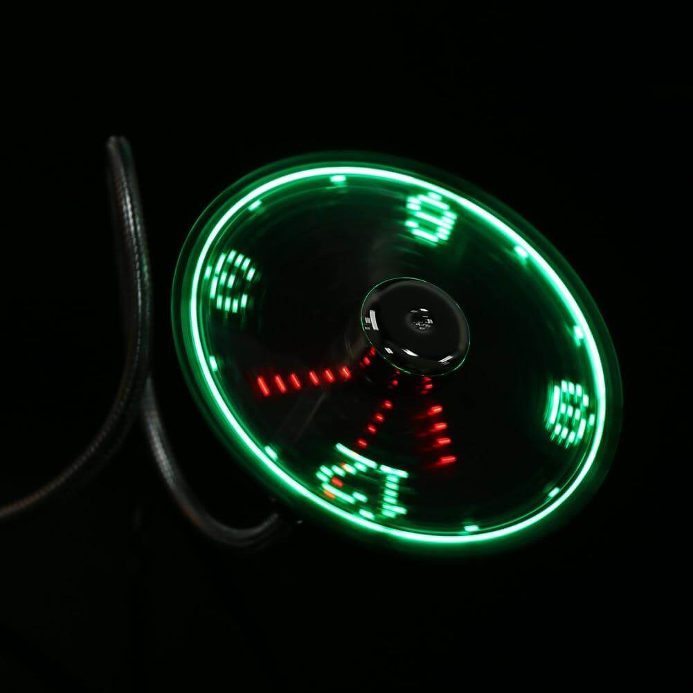 USB Fan Time And Temperature Display Clock