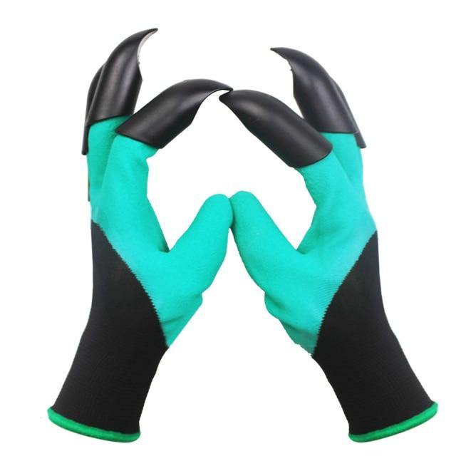 Garden Rubber Gloves with Fingertips Claws