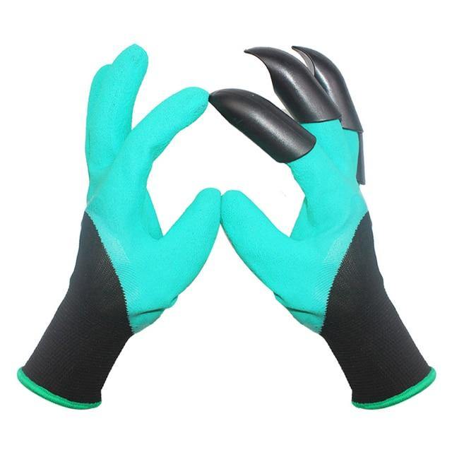 Garden Rubber Gloves with Fingertips Claws