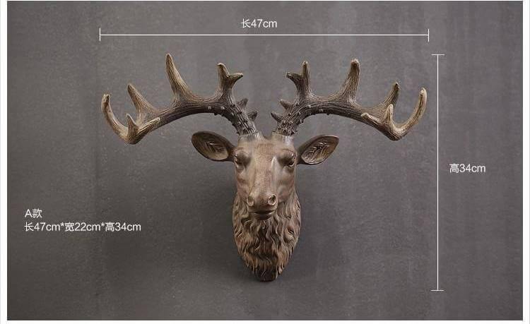 Modern Pure Handmade Hanging Moose and Sheep Head Decoration