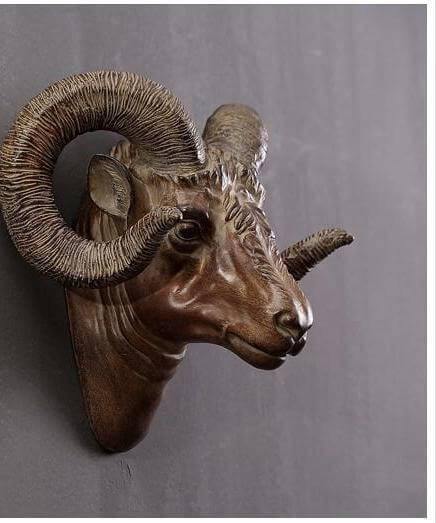 Modern Pure Handmade Hanging Moose and Sheep Head Decoration
