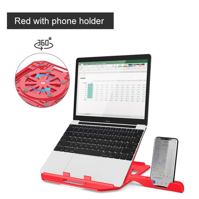 360 Rotating Laptop Stand with Phone Holder - UTILITY5STORE