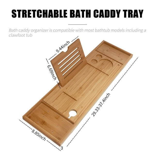 Extendable Bathtub Non-Slip Food Drink Tray