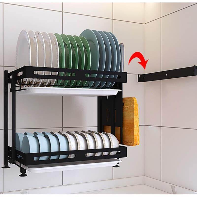 Foldable Stainless Steel Kitchen Dish Drainer Rack