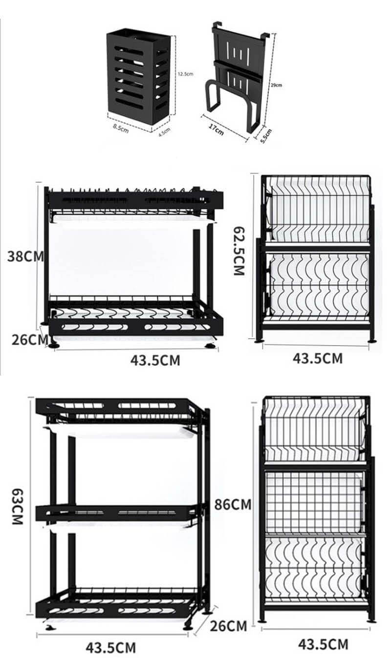 Foldable Stainless Steel Kitchen Dish Drainer Rack