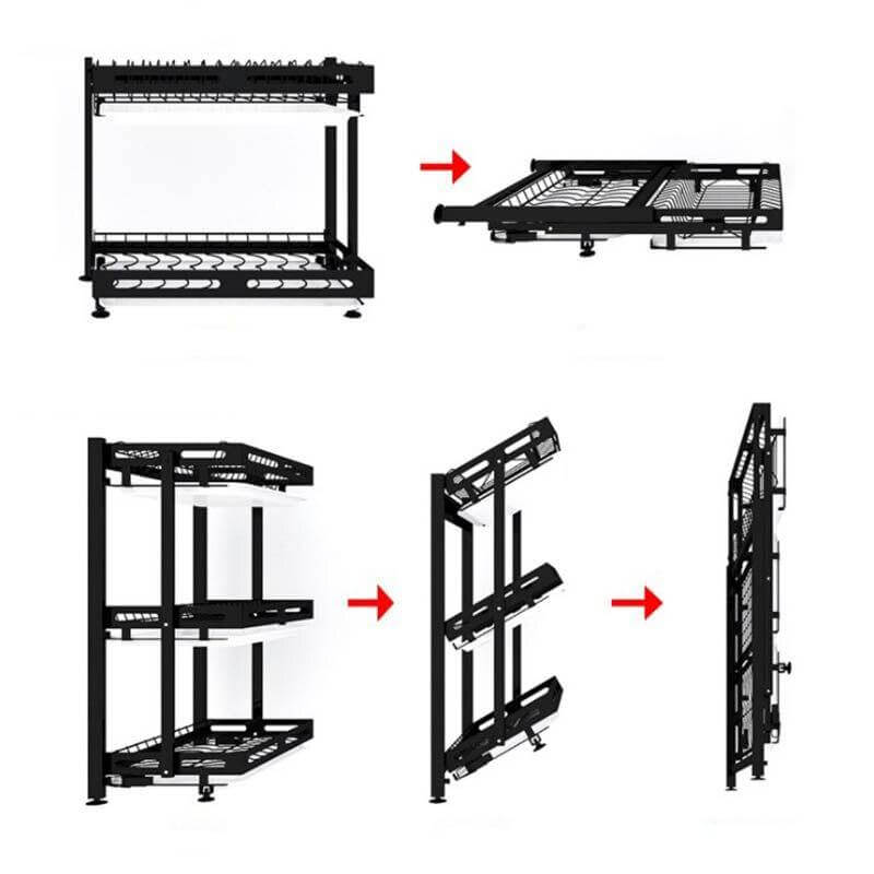 Foldable Stainless Steel Kitchen Dish Drainer Rack