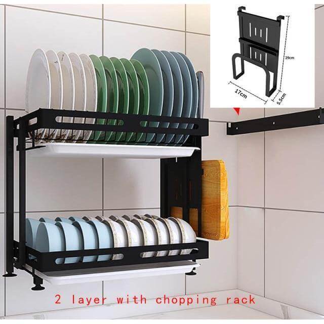 Foldable Stainless Steel Kitchen Dish Drainer Rack