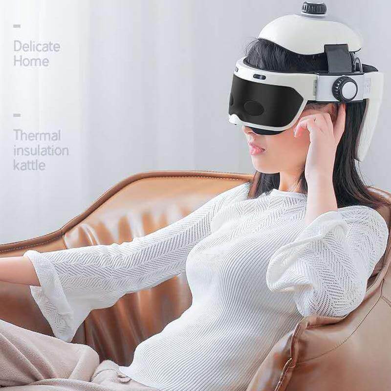 Chargeable Electric Heating Head Eye Massage Helmet