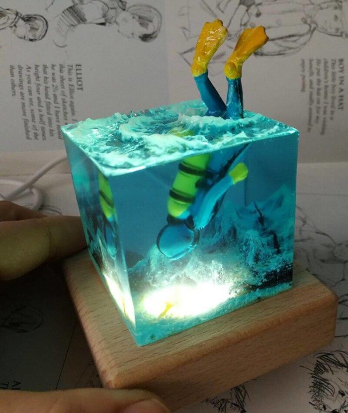 Ocean Scuba Diver Lamp