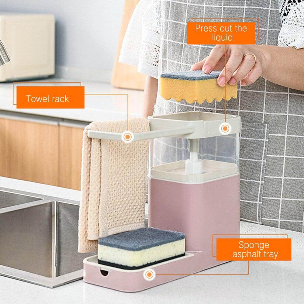 3in1 Multifunctional Cleaning Soap Holder Drainboard Storage - UTILITY5STORE