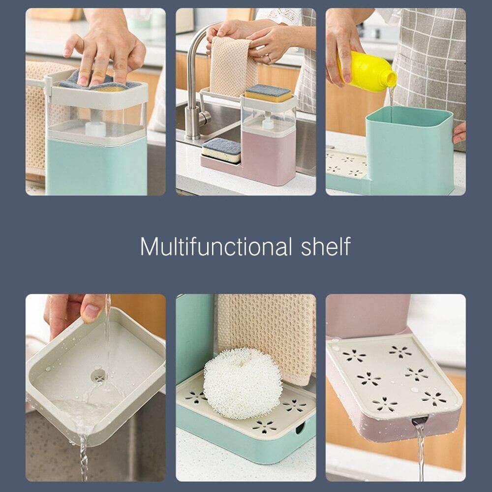 3in1 Multifunctional Cleaning Soap Holder Drainboard Storage - UTILITY5STORE