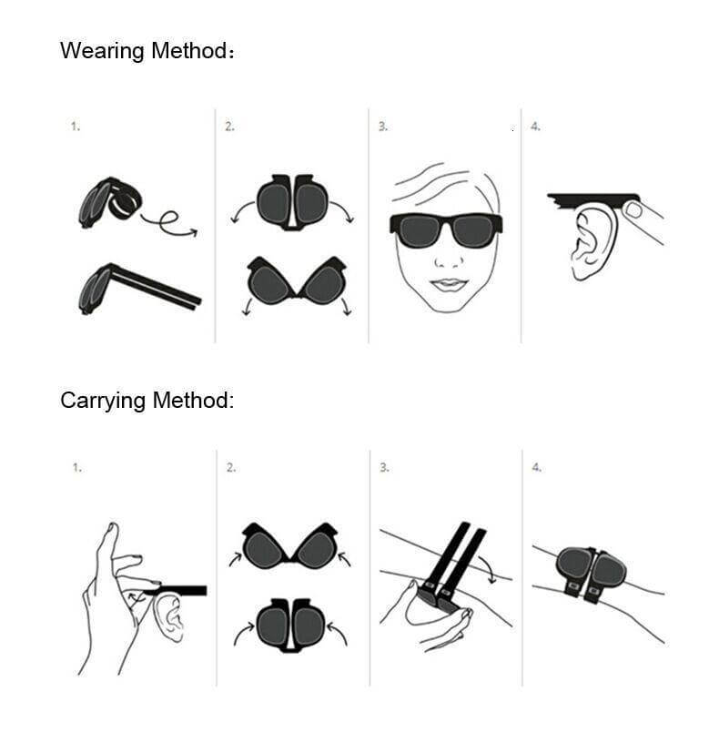 Folding Roll Wristband Sunglasses