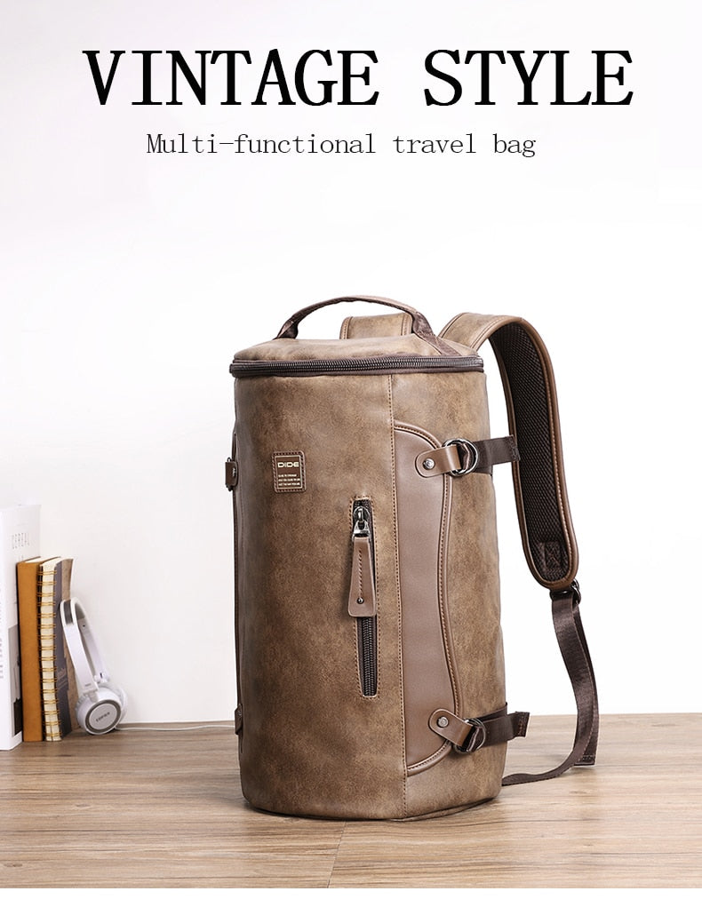 Leather Simple Style Vintage Men's Backpack