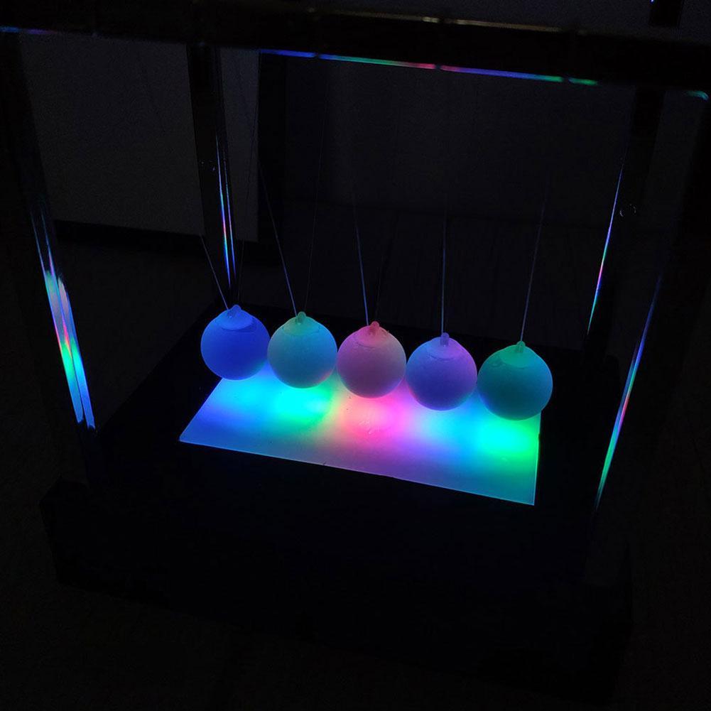 Newtons Cradle Led Colorful Science Toy