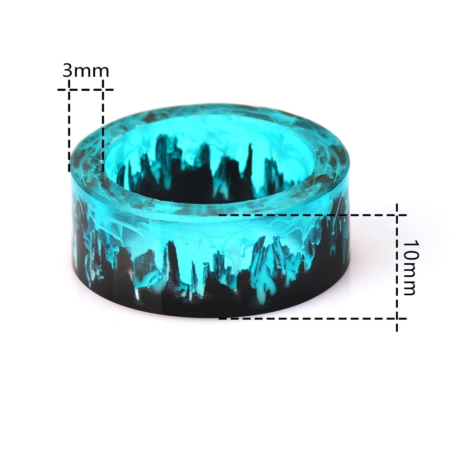 Magical Mountains Wooden Resin Ring