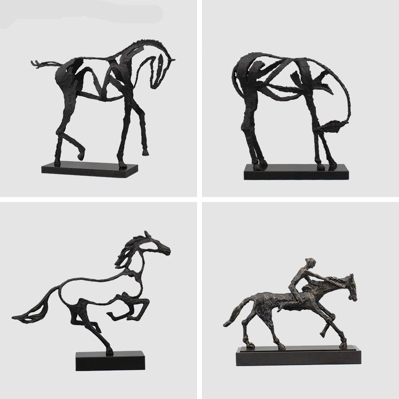 Minimalist Abstract Horse Sculpture Art Figurine