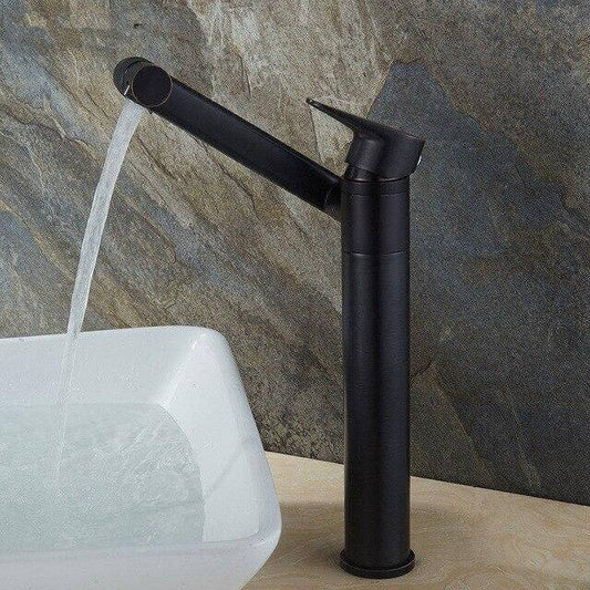 360 Rotation Black Modern Single Bathroom Faucet - UTILITY5STORE