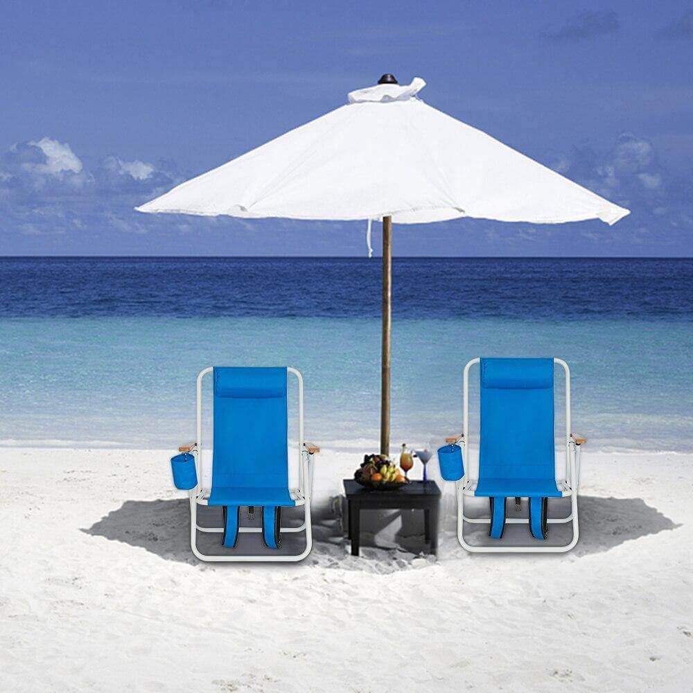 Folding Beach Chair With Adjustable Headrest