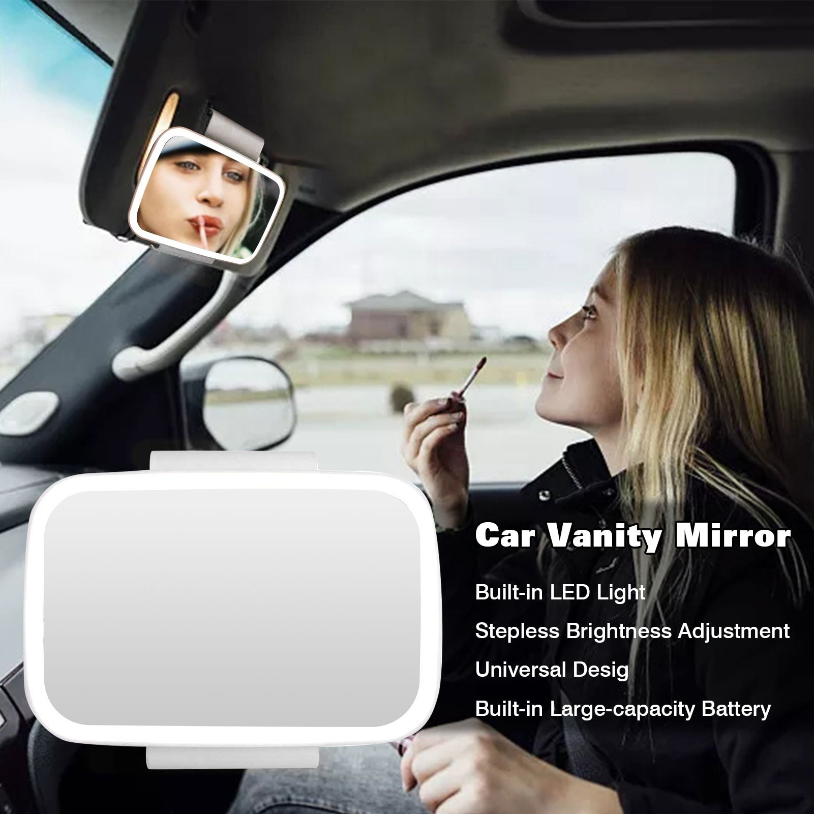 Universal LED Car Visor Makeup Mirror