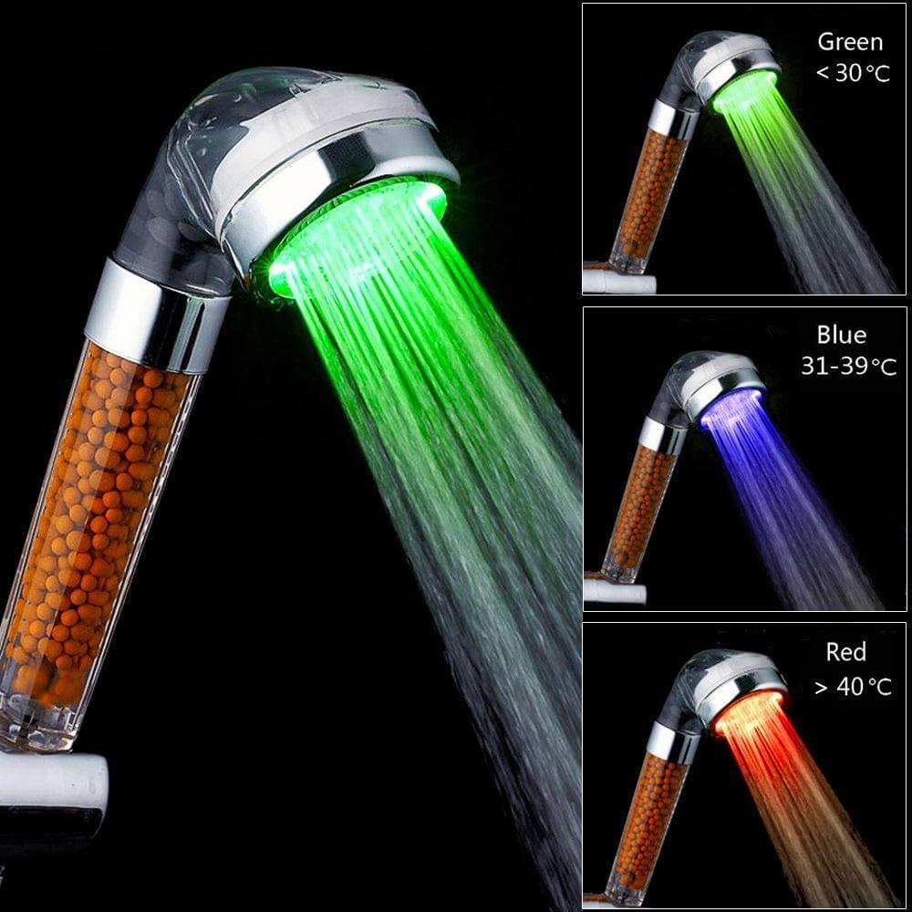 Colorful Rainfall High Pressure Negative Ion Led Shower Head