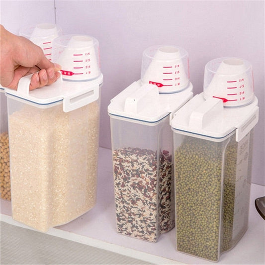 Measuring Cup Lid Cereal Grain Storage Dispenser