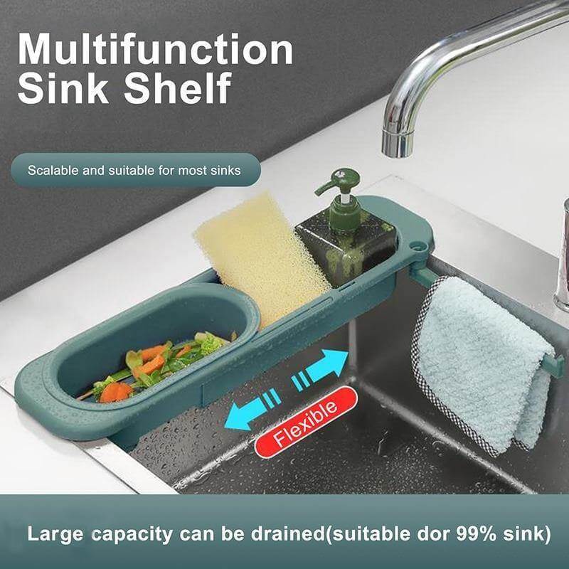 Kitchen Retractable Sink Rack Organizer - UTILITY5STORE