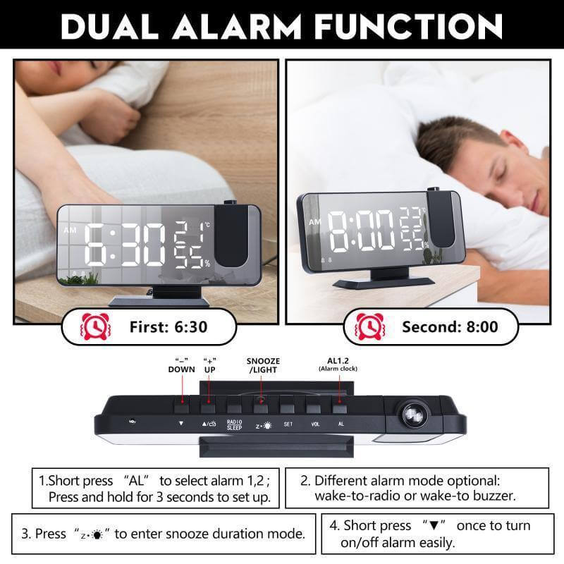 LED Digital Alarm Projection Clock