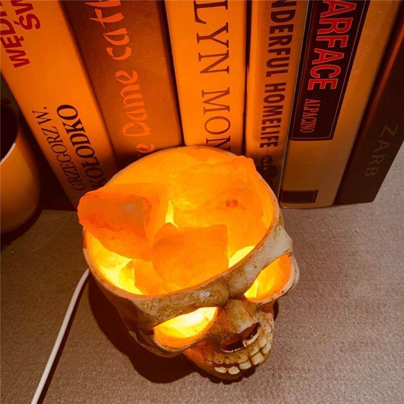 Skull Head Shaped Crystal Salt LED Night Light