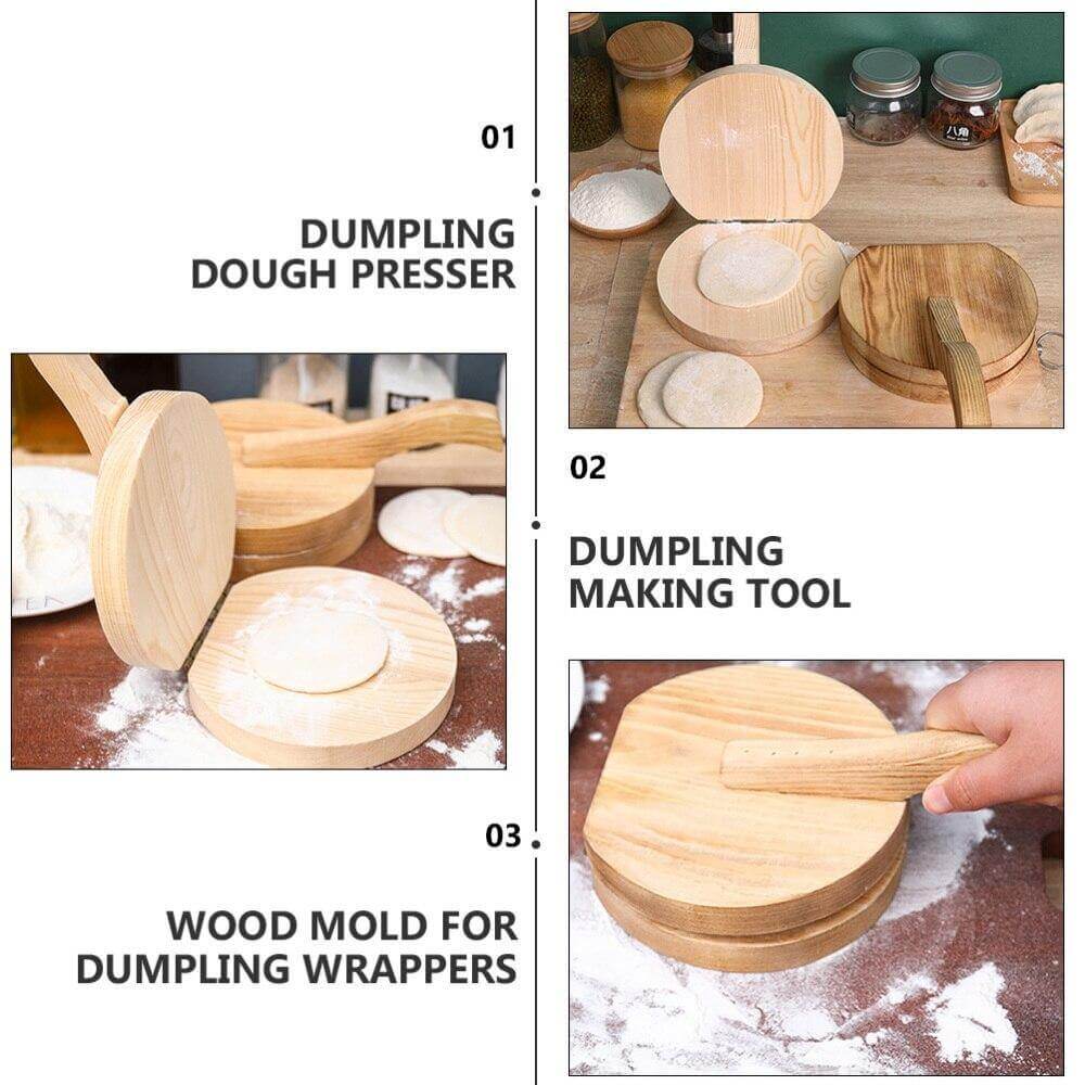 Wooden Mini Dough Pressing Tool Presser