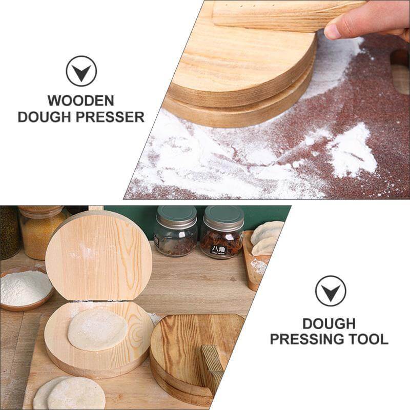 Wooden Mini Dough Pressing Tool Presser