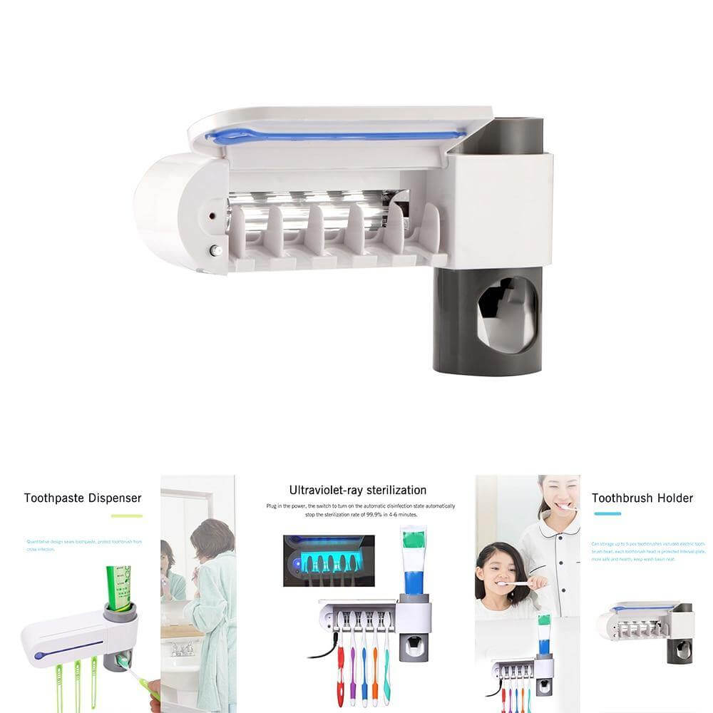 Wall-Mounted Toothbrush Disinfection Storage Organizer
