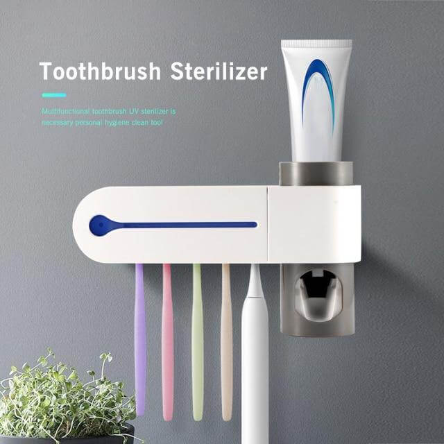 Wall-Mounted Toothbrush Disinfection Storage Organizer