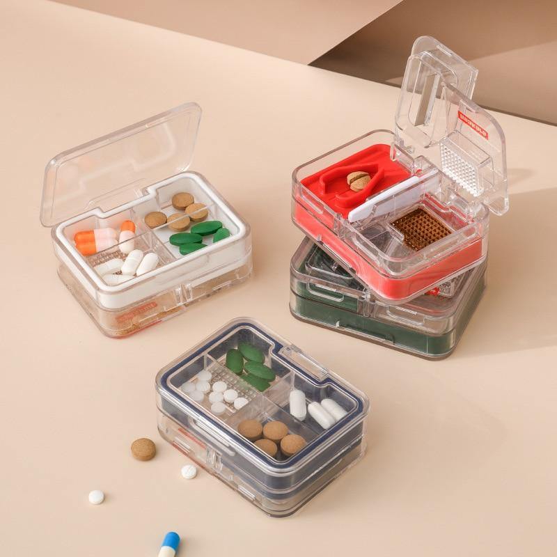 Portable Mini Pill Cutter Storage Box