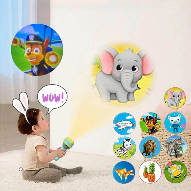 Educational Cartoon Kids Flashlight Projector
