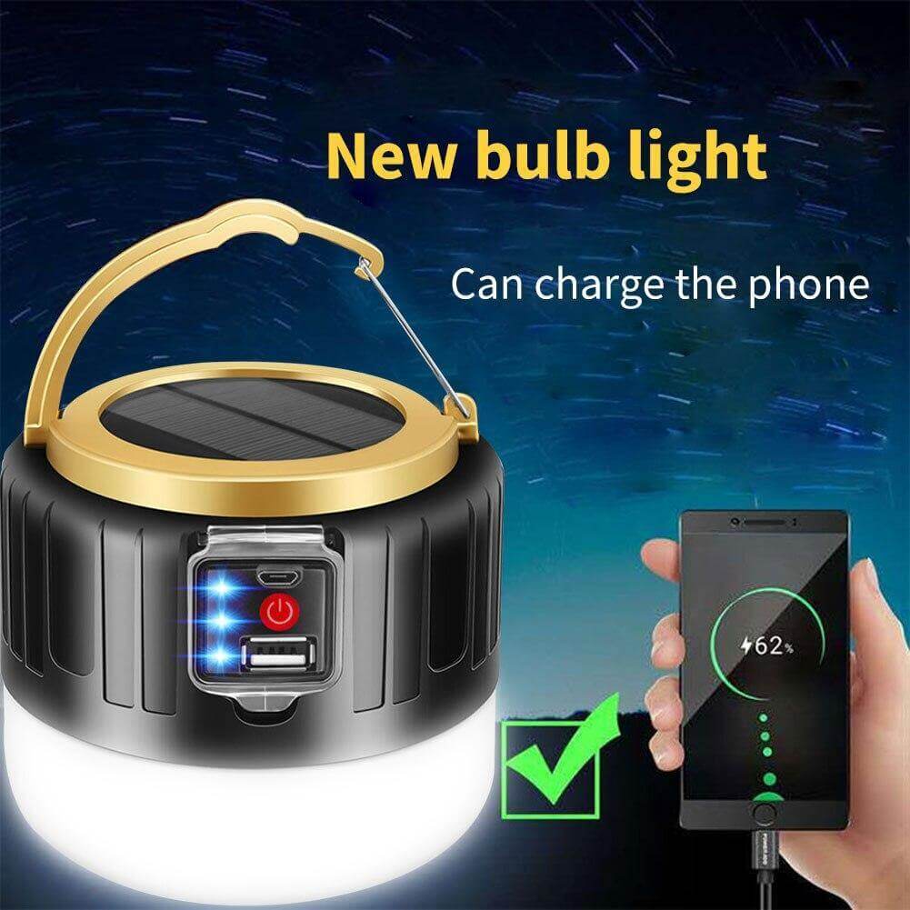 Outdoor Waterproof Solar Rechargeable Camping LED Lamp - UTILITY5STORE