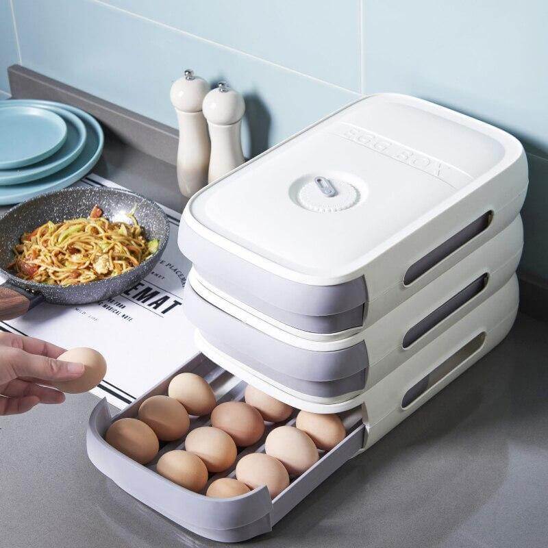 Stackable Refrigerator Egg Storage Drawer Box