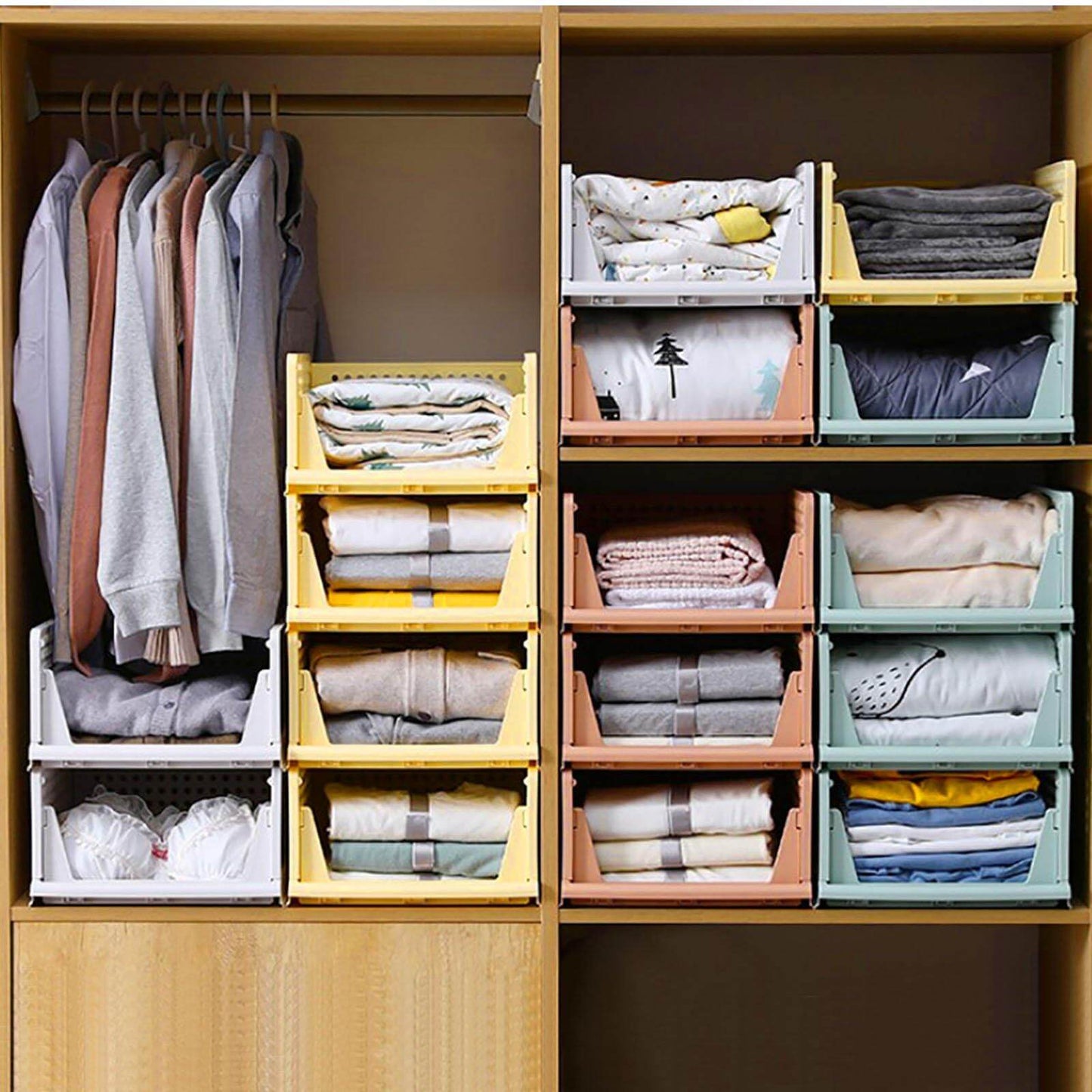 Foldable Multilayer Wardrobe Clothes Organizer Box