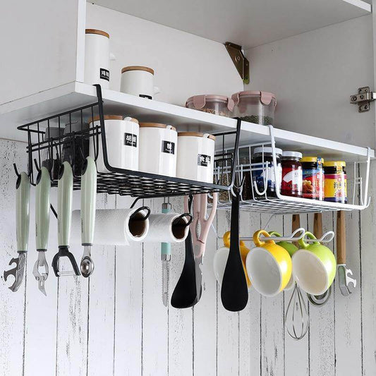 Easy Hang Kitchen Cabinet Storage Organizer Rack