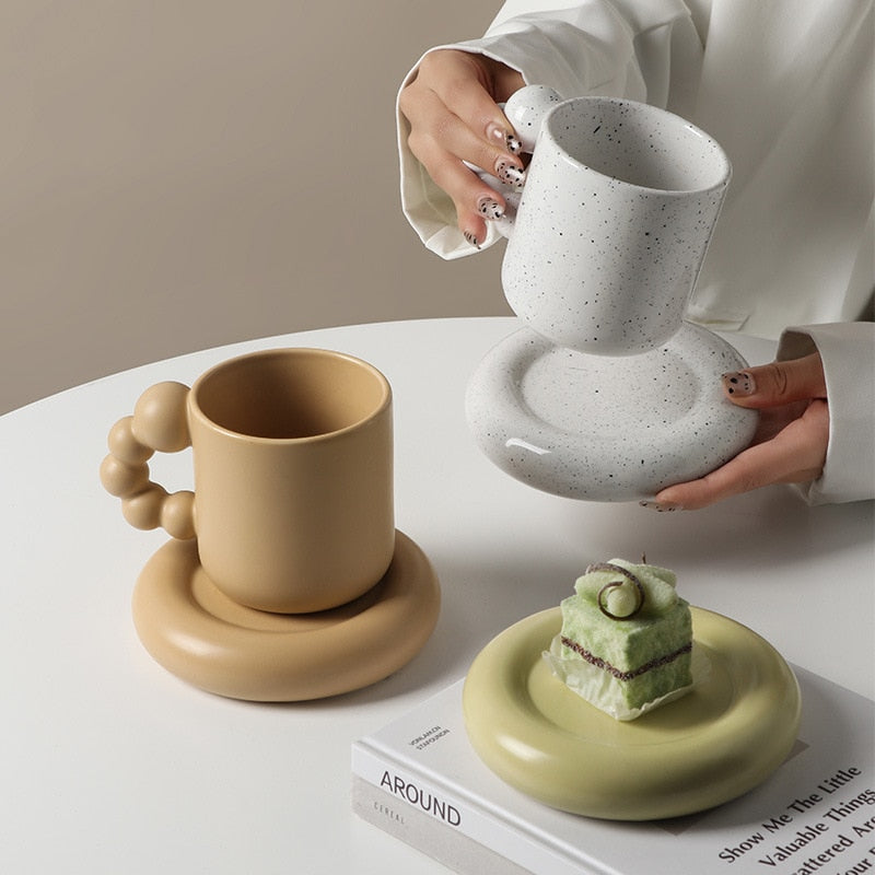Nordic Ceramic Berry Handle Coffee Mug
