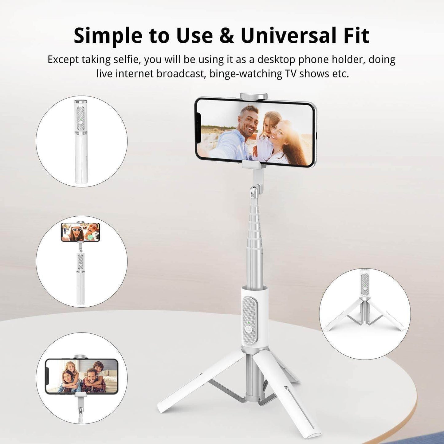 Portable Adjustable Intelligent Selfie Stick Tripod