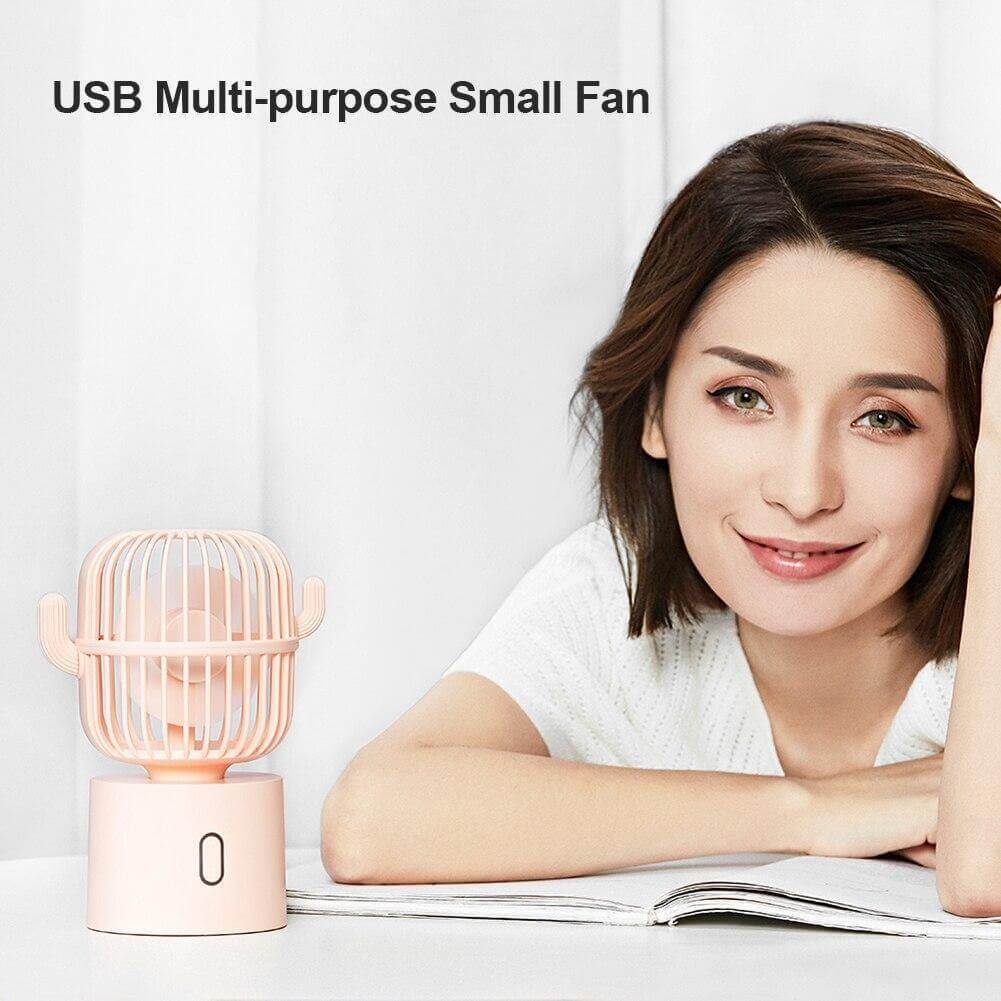 Rechargeable USB Portable Mini Cactus Fan