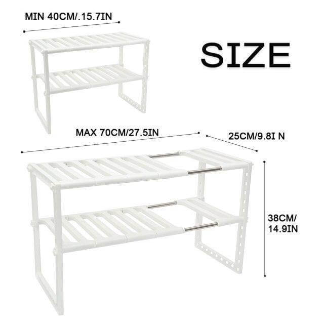 Adjustable Double Layer Kitchen Dish Storage Rack