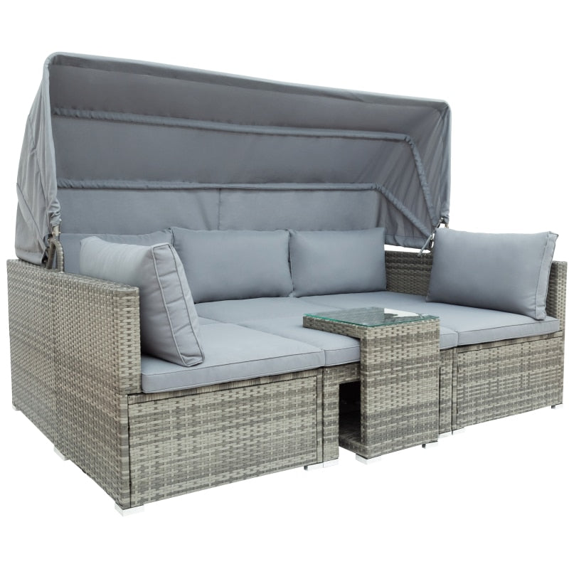 Sectional Canopy Daybed Outdoor Furniture Set