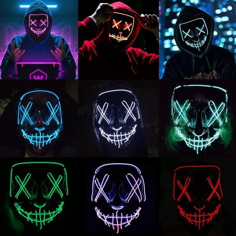 Neon Horror LED Party Halloween Mask