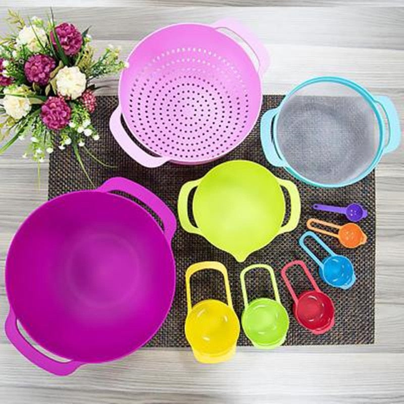 Rainbow Multifunctional Stackable Kitchen Bowl Set