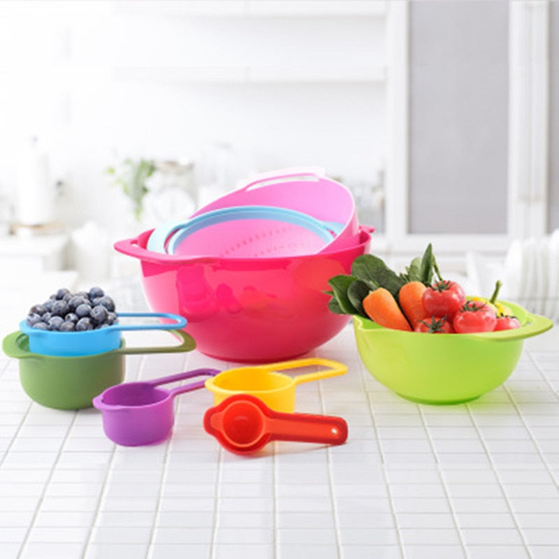 Rainbow Multifunctional Stackable Kitchen Bowl Set